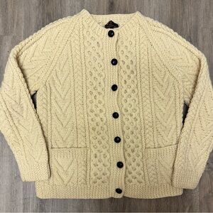 Vintage Gaeltarra Irish Aran‎ Wool Cardigan